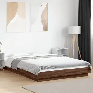 Berkfield Bed Frame without Mattress Brown Oak 140x200 cm