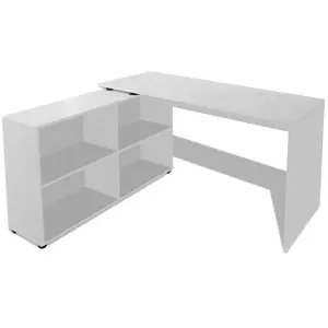 Berkfield Corner Desk 4 Shelves White