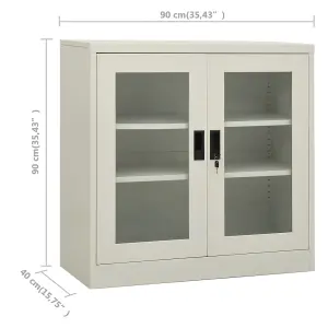 Berkfield Office Cabinet Light Grey 90x40x90 cm Steel