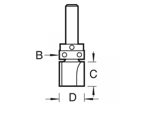 Trend 46/92 x 1/4 TCT 90 Degree Shank Mounted Template Profiler 15.9 x 19.1mm