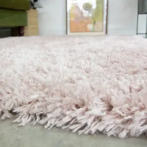 Super Soft Blush Pink Shaggy Area Rug 120x170cm