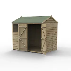 4LIFE Reverse Apex Shed 8x6 - Double Door - 2 Windows