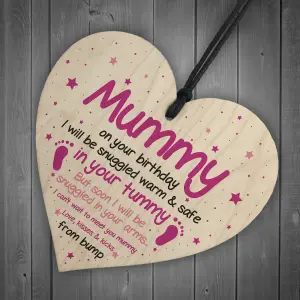 Red Ocean Mummy To Be Gifts For Birthday Wooden Heart Gifts From Bump Baby Girl Gifts