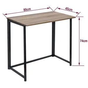 House of Home Folding Computer Desk Wooden Foldable Work Table Laptop Office PC Space Saving