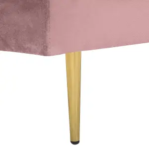 Left Hand Velvet Chaise Lounge Pink MIRAMAS