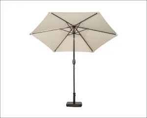 2.5m Ivory Powder Coated Crank and Tilt Parasol