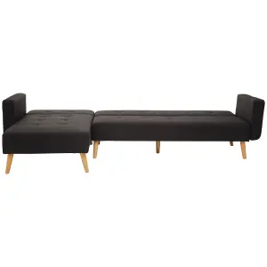 Interiors by Premier Hagen Black Large Corner Sofa Bed