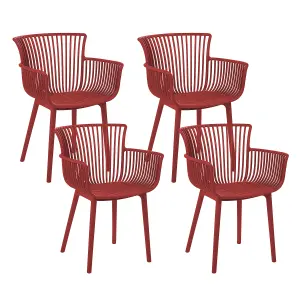 Set of 4 Garden Chairs PESARO Red