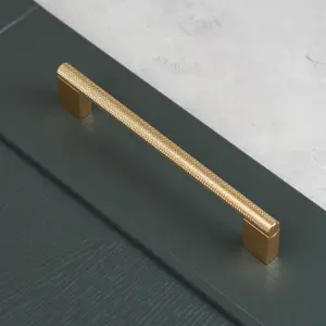 160mm Brass Knurled Cabinet Handle Textured Gold Boss Cupboard Door Drawer Pull Wardrobe Furniture Replacement