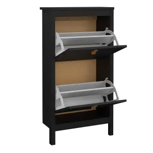 Barcelona Shoe Cabinet 2 Flap doors Matt Black