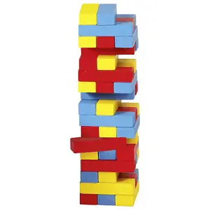 Goki Tumbling Tower Game Wooden Building Blocks Colourful Toy