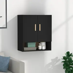 Berkfield Wall Cabinet Black 60x31x70 cm Engineered Wood