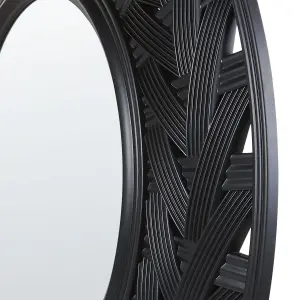 Beliani Boho Wall Mirror TIERGA Black