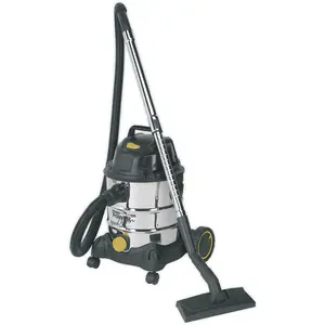 1250W Industrial Wet & Dry Vacuum Cleaner - 20L Stainless Steel Drum - 110V