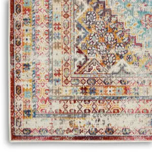 Multicolour Abstract Bordered Geometric Traditional Persian Luxurious Rug for Living Room Bedroom and Dining Room-61cm X 115cm