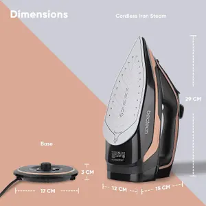 2400W Cordless Steam Iron with 320ml Large Capacity Water Tank Ceramic Non-stick