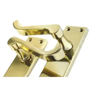 Door Handles Scroll Lever Internal Latch - Brass Pack 150 x 40mm