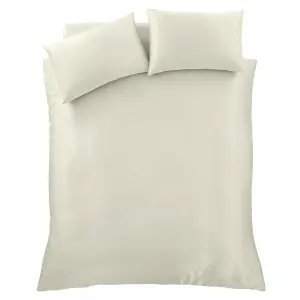 Catherine Lansfield Bedding Silky Soft Satin Duvet Cover Set with Pillowcase Champagne Gold