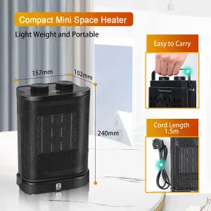 Extrastar PTC Ceramic Fan Heater Compact Portable 1500W mini