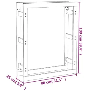 Berkfield Firewood Rack Honey Brown 80x25x100 cm Solid Wood Pine