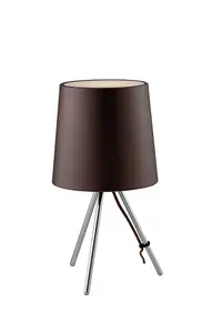 Luminosa MARLEY Table Lamp with Round Tapered Shade Brown, Aluminum Lampshade 25x43.5cm