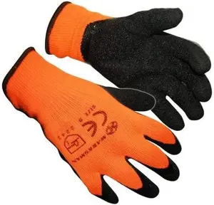 12 Pairs Hi Viz Thermal Winter Builders Latex Rubber Work Gloves Size 9