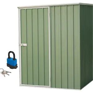 Spacious 151x151cm Galvanised Steel Garden Shed - Secure Outdoor Metal Storage in Green