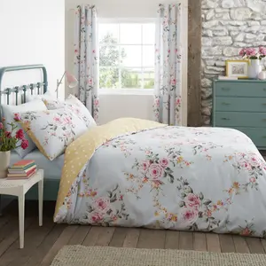 Canterbury Floral Reversible Double Duvet Cover Set with Pillowcases with Pillowcases Duck Egg / Super King - 2 Standard Pillowcases