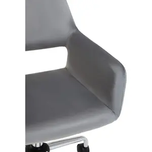 Interiors by Premier Brent Grey Velvet And Chrome Base Home Office Chair