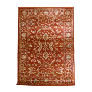 Valeria Red & Cream Traditional Medium Rug, (L)170cm x (W)120cm