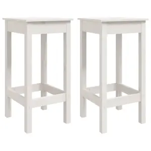 Berkfield 3 Piece Bar Set White Solid Wood Pine