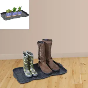 Multi Purpose Plastic Shoe Tray Wellies Boots Garden Plants Pet Home Door Tray