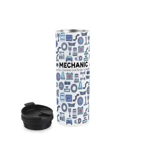 Mechanic Travel Mug - Novelty Trades Gift Car Stainless Steel Vacuum-Sealed Double-Walled Hot/Cold Drinks Travel Flask