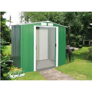 6 x 6 Apex Metal Garden Shed - Green (6ft x 6ft / 6' x 6' / 2m x 1.8m)