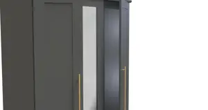 Helmsley Tall Triple Mirror Wardrobe in Dusk Grey (Ready Assembled)