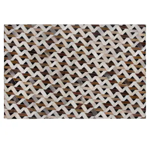 Cowhide Area Rug Brown and Grey 160 x 230 cm TUGLU