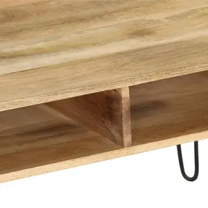 Berkfield TV Stand Solid Mango Wood 110x35x45 cm