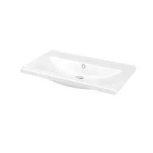 GoodHome Imandra White Wall-mounted Vanity unit & basin set - Includes Nira basin (W)804mm