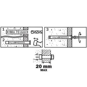 Diall Hex Washer Frame fixing (Dia)10mm (L)80mm, Pack of 6