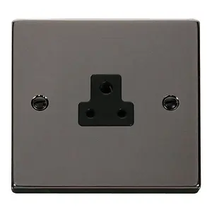 Black Nickel 1 Gang 2A Round Pin Socket - Black Trim - SE Home