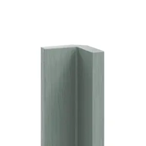 GoodHome Alpinia Matt Green Painted Wood Effect Shaker Matt green wood effect Standard Corner post, (W)59mm (L)715mm