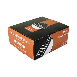 Timco - Plastic Plugs - Brown (Size 36mm - 100 Pieces)