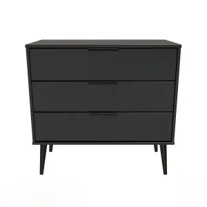 Hong Kong Ready assembled Matt black 3 Drawer Chest of drawers (H)695mm (W)765mm (D)415mm