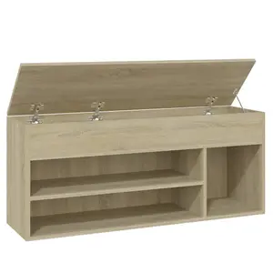 Berkfield Shoe Bench Sonoma Oak 105x30x45 cm Engineered Wood