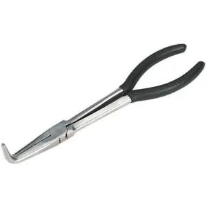 275mm Precision Angled Needle Nose Pliers - Durable Drop Forged Steel Construction