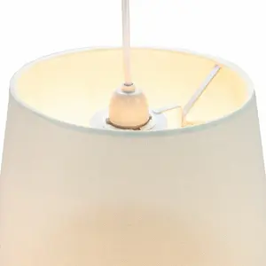 Traditional Linen Fabric Drum Shade for Pendant & Lampshade White / 12.5cm H x 20cm W x 20cm D