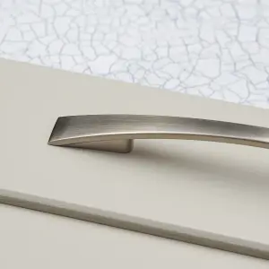 128mm Brushed Nickel Cabinet Handle Grey Slim Bow Kitchen Cupboard Door Drawer Pull Bedroom Bathroom Wardrobe Furniture