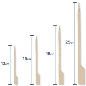 1000 Bamboo Skewers - 15cm Wooden Paddle Skewers