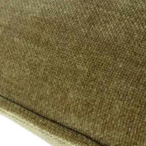 Yard Heavy Chenille Olive Plain Indoor Cushion (L)50cm x (W)50cm