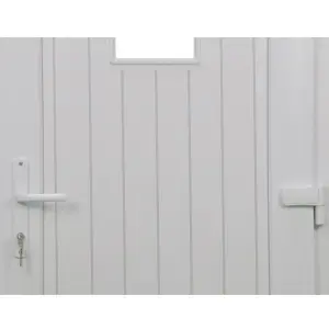 Fortia Curral Frosted Glazed White LH External Front Door set, (H)2085mm (W)920mm